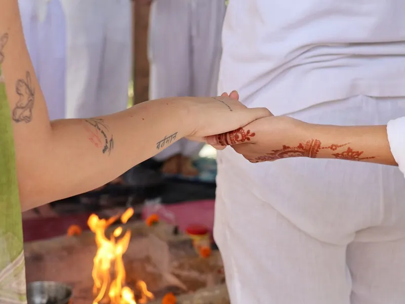 Opening ceremony of yoga teacher training at Rishikesh Yogpeeth