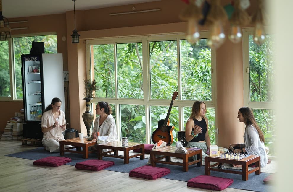 Luxury yoga retreat in Rishikesh with scenic views and premium facilities