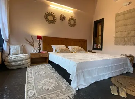 Private accommodation at Abhayaranya Yoga Ashram in Rishikesh with peaceful Himalayan surroundings